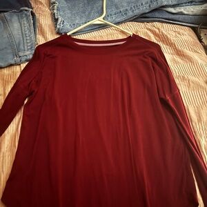 Champion Women's Burgundy Long Sleeve Tee